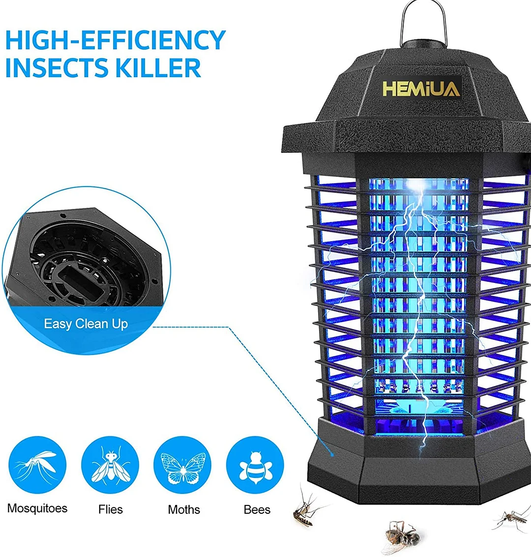 HEMIUA Bug Zapper, Electric Mosquito Zapper Outdoor, Electronic
