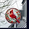 Diamond Painting Acrylic Stained Glass Cardinal Hanging Pendant