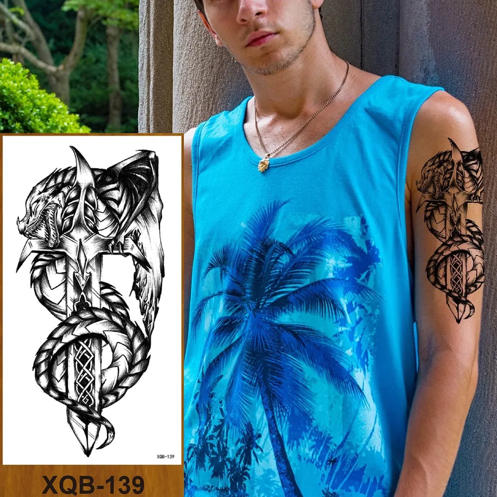 Purple Rose Jewelry Water Transfer Girl Waist Bracelet Flash Tatoos Flower Tattoo Stickers Women Body Chest Art Temporary Tattoo