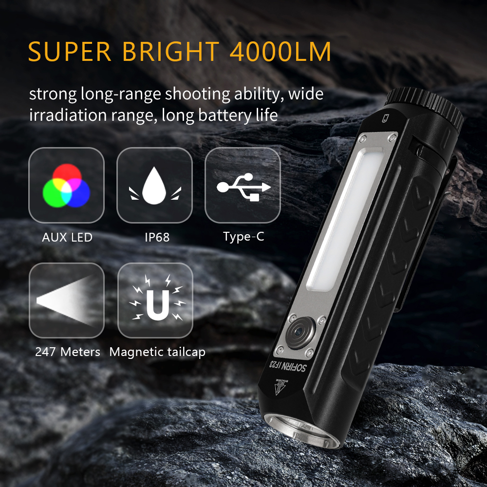 Sofirn IF23 Mini Flashlight 4000lm Powerful XHP50B LED Light 21700