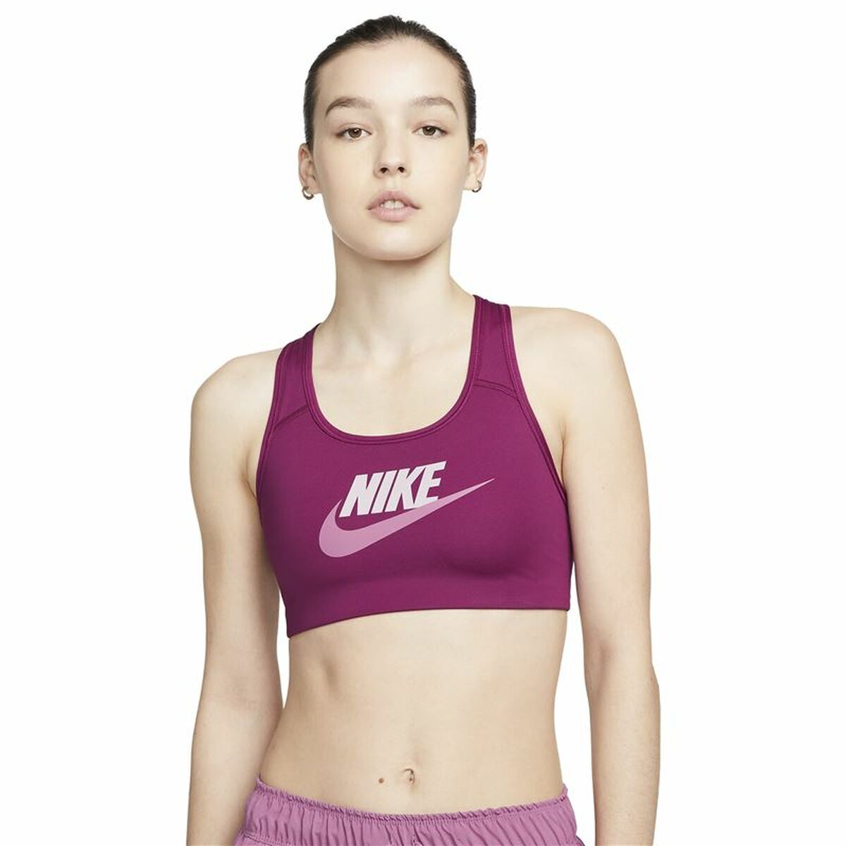 Sports Bra Nike Dri-FIT Swoosh Burgundy