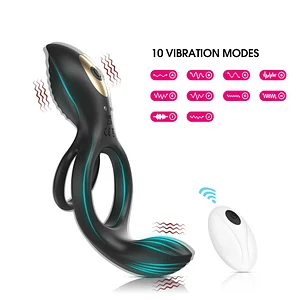 Double Ring Silicone Lock Ring Remote Control App Couple Sex Toy