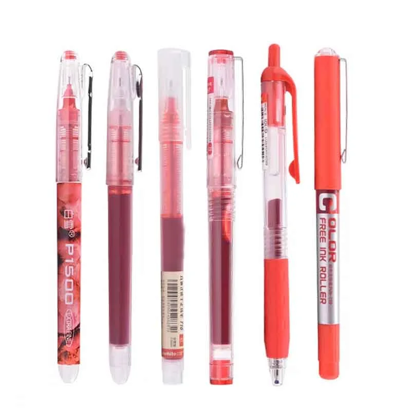 6/7 Pcs Large Capacity Gel Pen Set Rollerball Pens 0.5mm Quick-Drying Straight Liquid Pen for School Office Writing Stationery