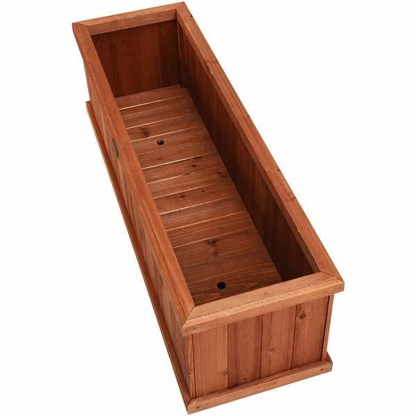 40 L x 12 W Wooden Raised Garden Bed Window Mounted Planter Box