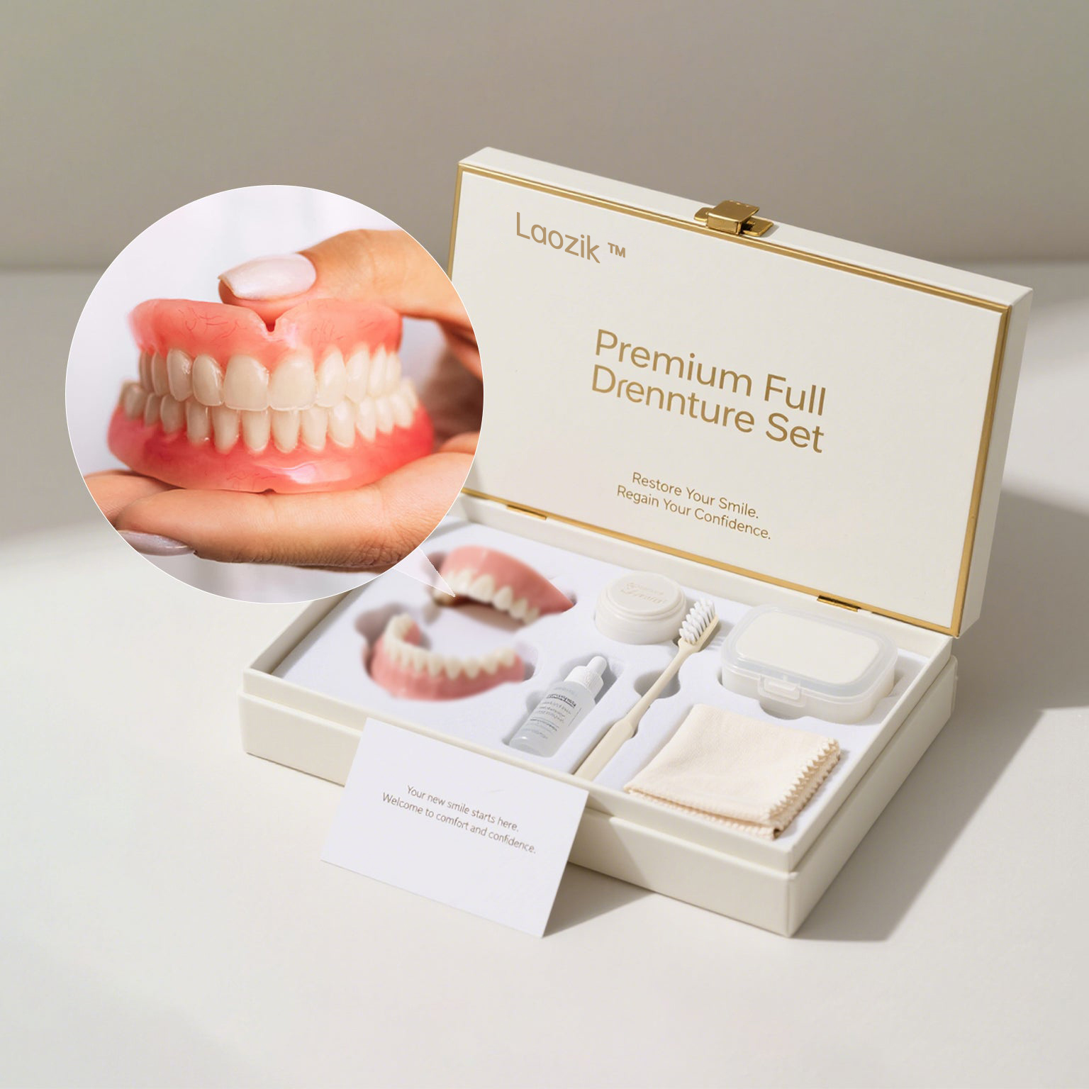 (Affordable Beauty🧏‍♀️🧏‍♂️)--Laozik™ --Advanced Customized Full Denture Set🦷