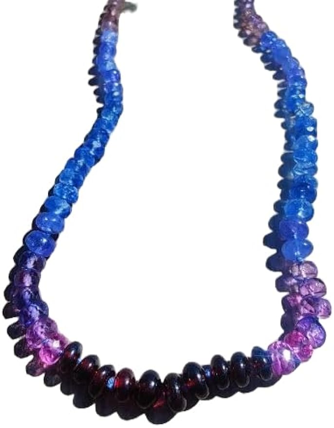 LKBEADS Natural Purple sapphire Necklace rondelle 4-5mm smooth 16inch Full strand Beads Jewelry Gemstone Necklace crystal healing energy stone Necklace for Women