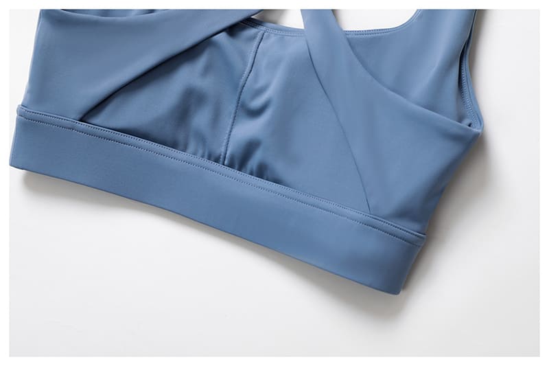PASUXI Sports Bra Blue Detail Hem