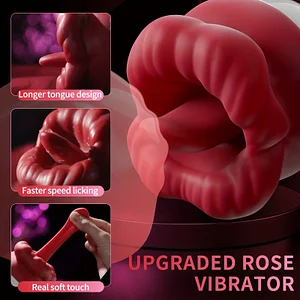 Mouth Desire 10 Frequency Licking Rose Tongue Vibrator