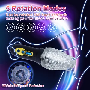 Male Rose Penis Trainer Rotating Vibrating Deepthroat Masturbator