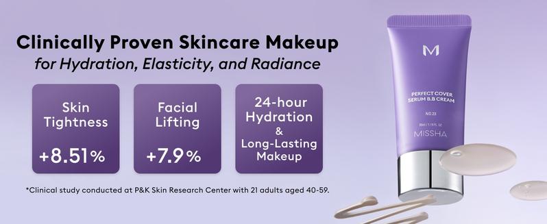 [MISSHA Official] M Perfect Cover Serum BB Cream (35ml) - Bifida Ferment Lysate Serum-Infused BB Cream for Anti-Aging Skin Rejuvenation, Skin Tint, Tinted Moisturizer, Skin Care Foundation Makeup,Superfood Complex,Glass Skin CardiBB OGBB PurpleBB