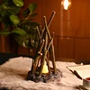 Woodland Campfire LED Night Lamp: Handmade Nature Decor