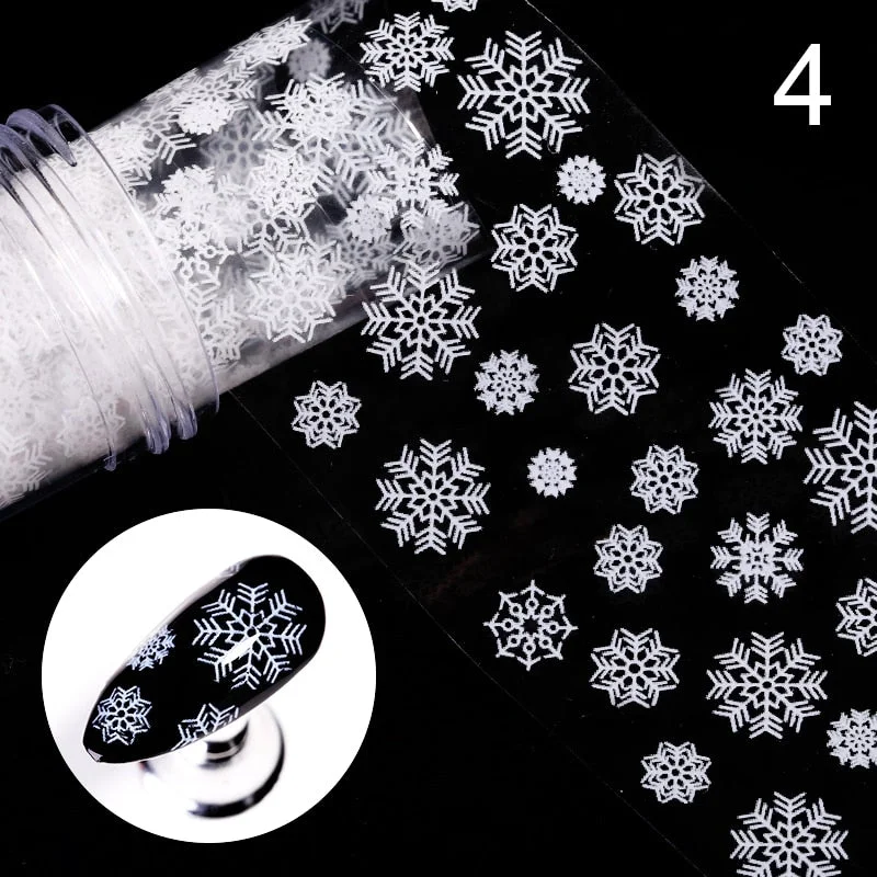 1 Roll Snowflake Christmas Sparkly Nail Foils Marble Series Nail Art Transfer Sticker Nail Decorations DIY Nail Accessories