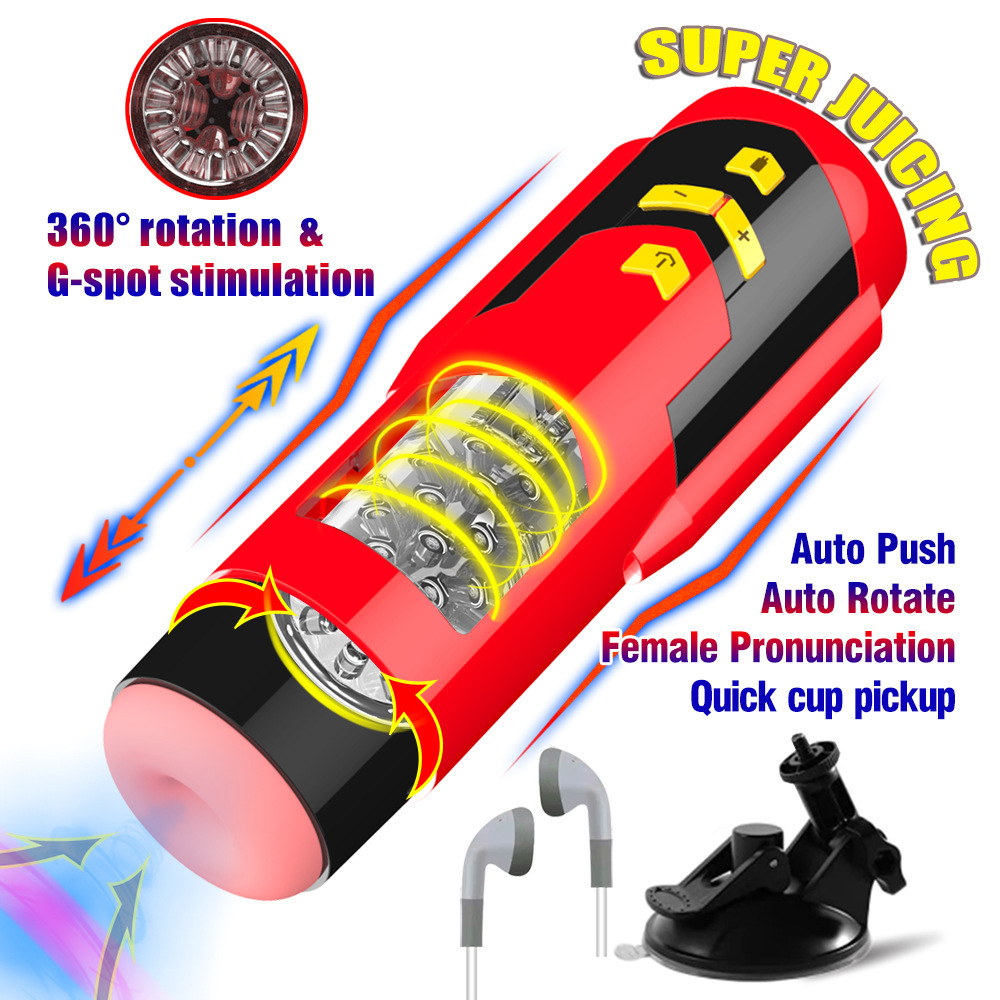 Rocket - Handfree Interactive Sexy Voice Telescopic Rotating Male Masturbator