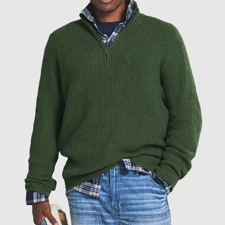 Men’s Cashmere Business Casual Zipper Sweater