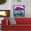 Diamond Painting -DIY Round Dril House of Purple Tree(40x40cm)