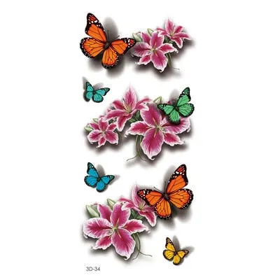 Beauty 1 Pcs Make Up Fake Temporary Tattoos Stickers Rose Flowers Arm Shoulder Tattoo Waterproof Women Big Flash Tattoo On Body