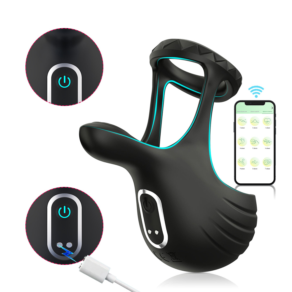 Advanced App-Controlled Vibrating Penis Ring & Testicle Massager