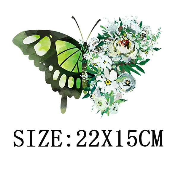 Beautiful Butterfly Thermal Sticker On T-shirt DIY Washable Iron On Hoodies Funny Design On Clothes Patches Appliqued Decoration