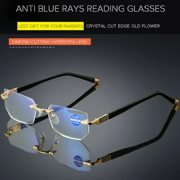 2023 New Sapphire high hardness anti-blue progressive Far And Near Dual-Use Reading Glasses