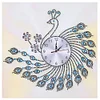 DIY Peafowl Special Shaped Diamond Painting Cross Stitch Clock Home Decor