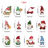 12Pcs Diamond Painting Acrylic Christmas Goblin Hanging Kits for Christmas Tree