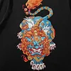 100% Cotton Round Neck Wealth God Brave Troops Embroidery Short Sleeve T-shirt