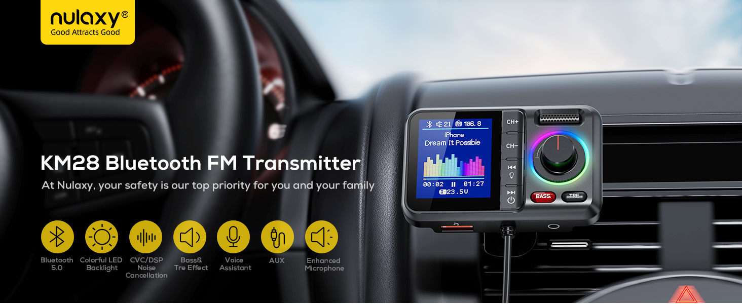 am fm transmitter for car bluetooth