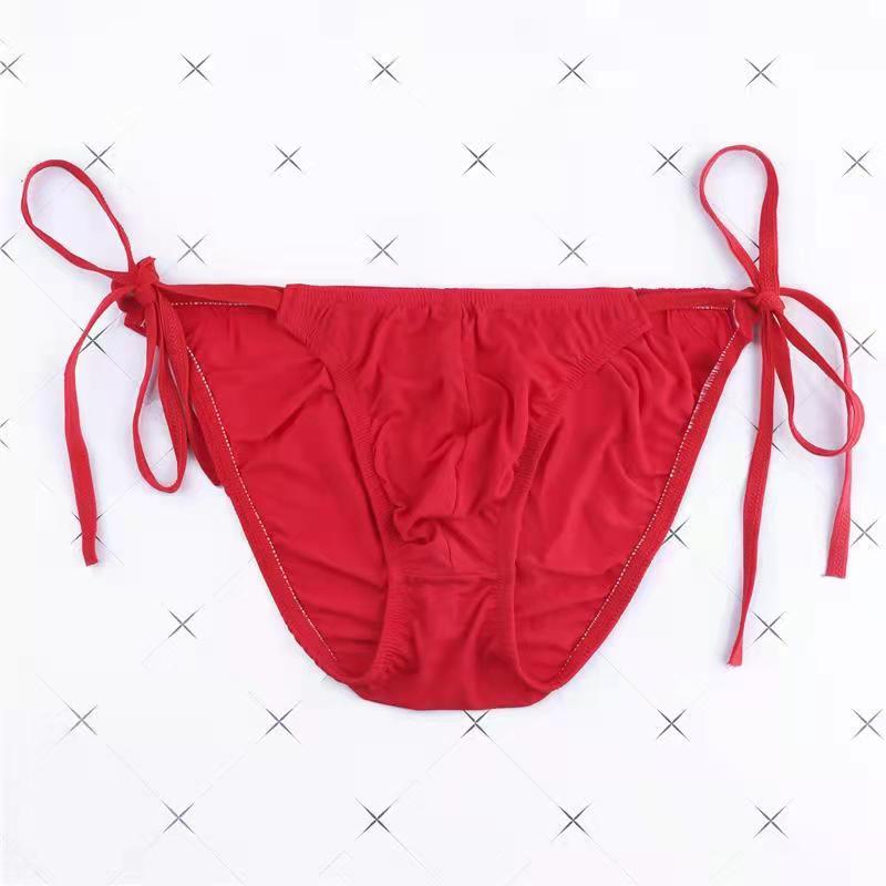 Lace-up Low-Rise Sexy Ice Silk Thong
