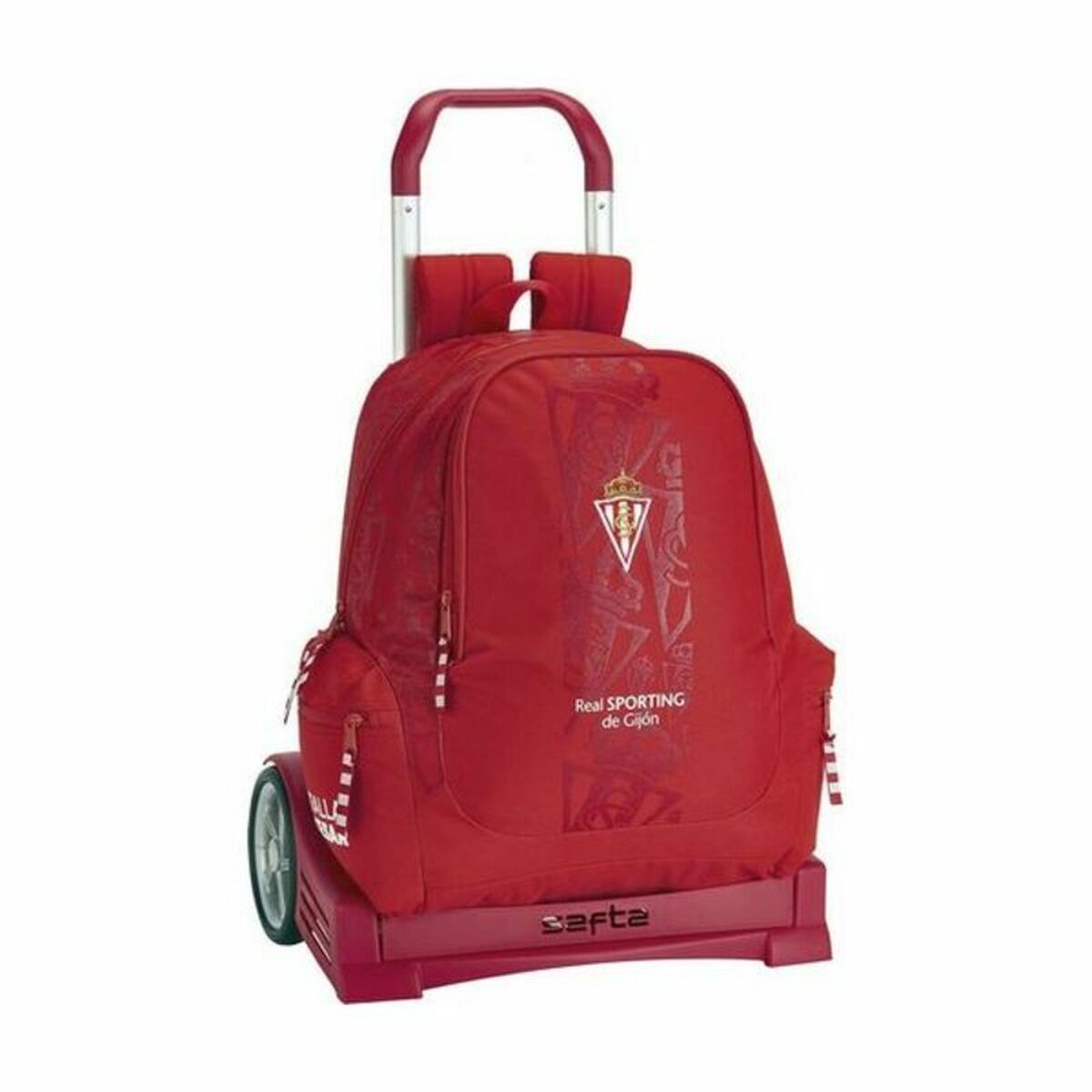 School Rucksack with Wheels Evolution Real Sporting de Gij&oacute;n Red
