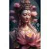 Fleur De Lotus Bouddhiste Guanyin - Diamant Rond 40X60CM