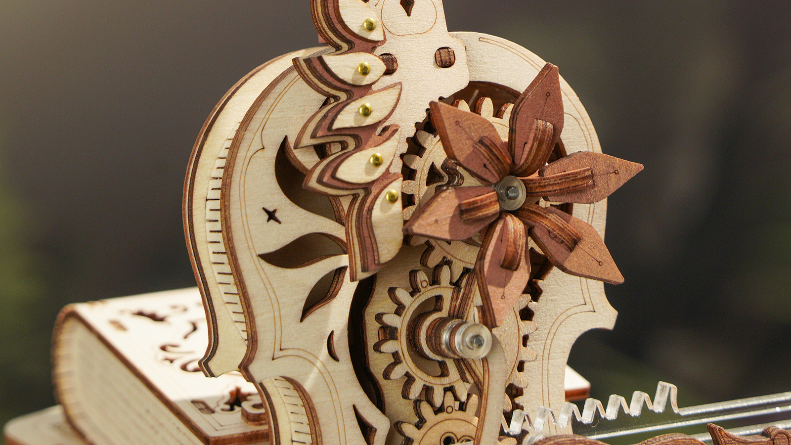 Wooden Puzzle AMK63 Magic Cello Mechanical Music Box 3D 8