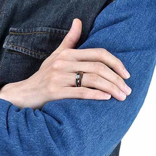 6MM 8MM Women's Or Men's Tungsten Carbide Wedding Matching Rings Silver with Multi Color Rainbow Opal Inlay