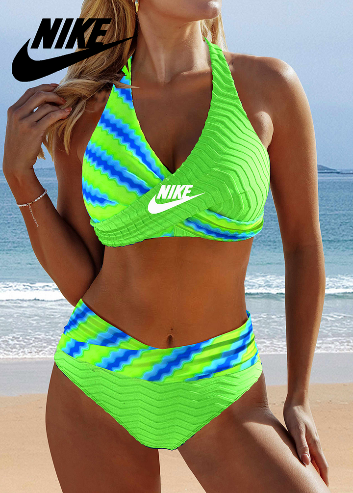 Novo conjunto de fatos de banho bicolor de praia para mulher 2025