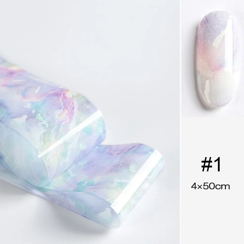 1 Roll Snowflake Christmas Sparkly Nail Foils Marble Series Nail Art Transfer Sticker Nail Decorations DIY Nail Accessories