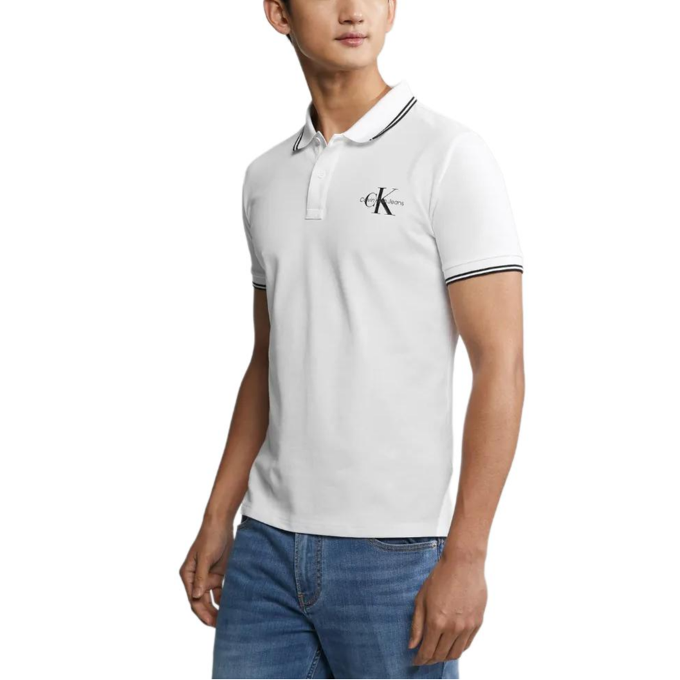 Calvin Klein Polo Shirts Men Bright White