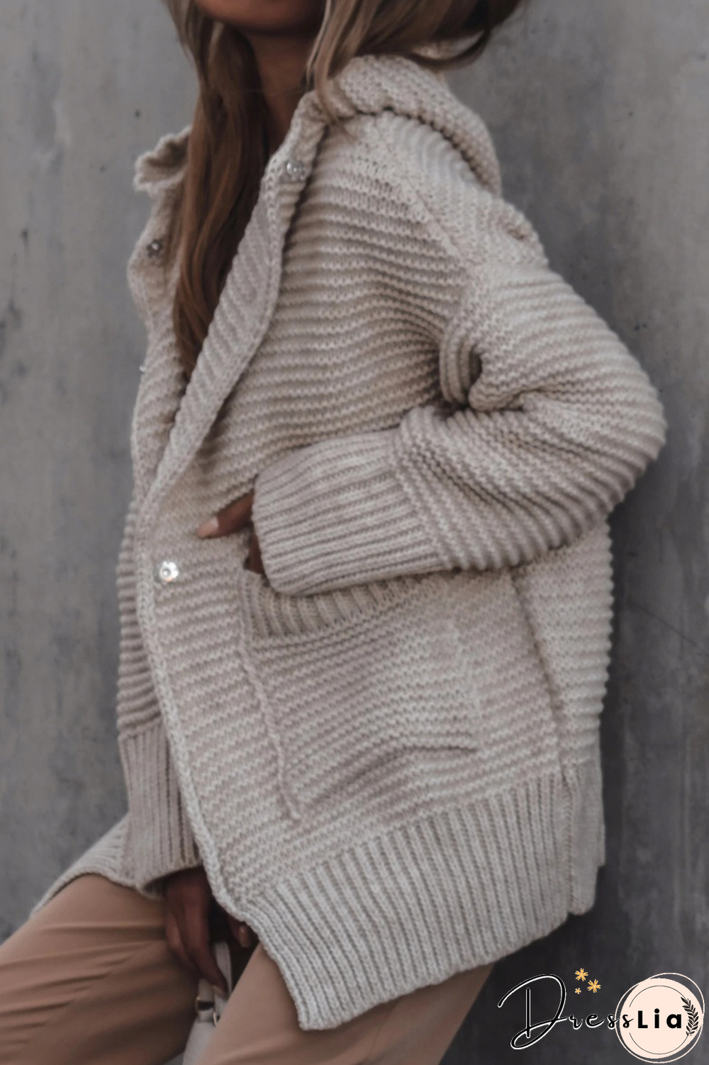 Casual Solid Pocket Hooded Collar Tops Sweater(6 Colors)