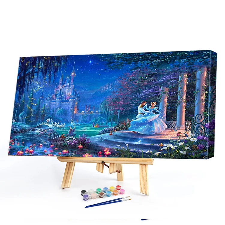 Oil Paint By Numbers Dancing Cinderella And Prince 60*40CM