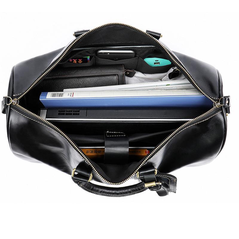 Genuine Leather Comfortable Grab Clean Silhouette Spacious Interior Carryall Bag for Traveling