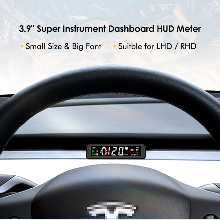 TESLASY Model 3/Y Dashboard Hidden HUD Mini Head-up Display Cluster Speedmeter