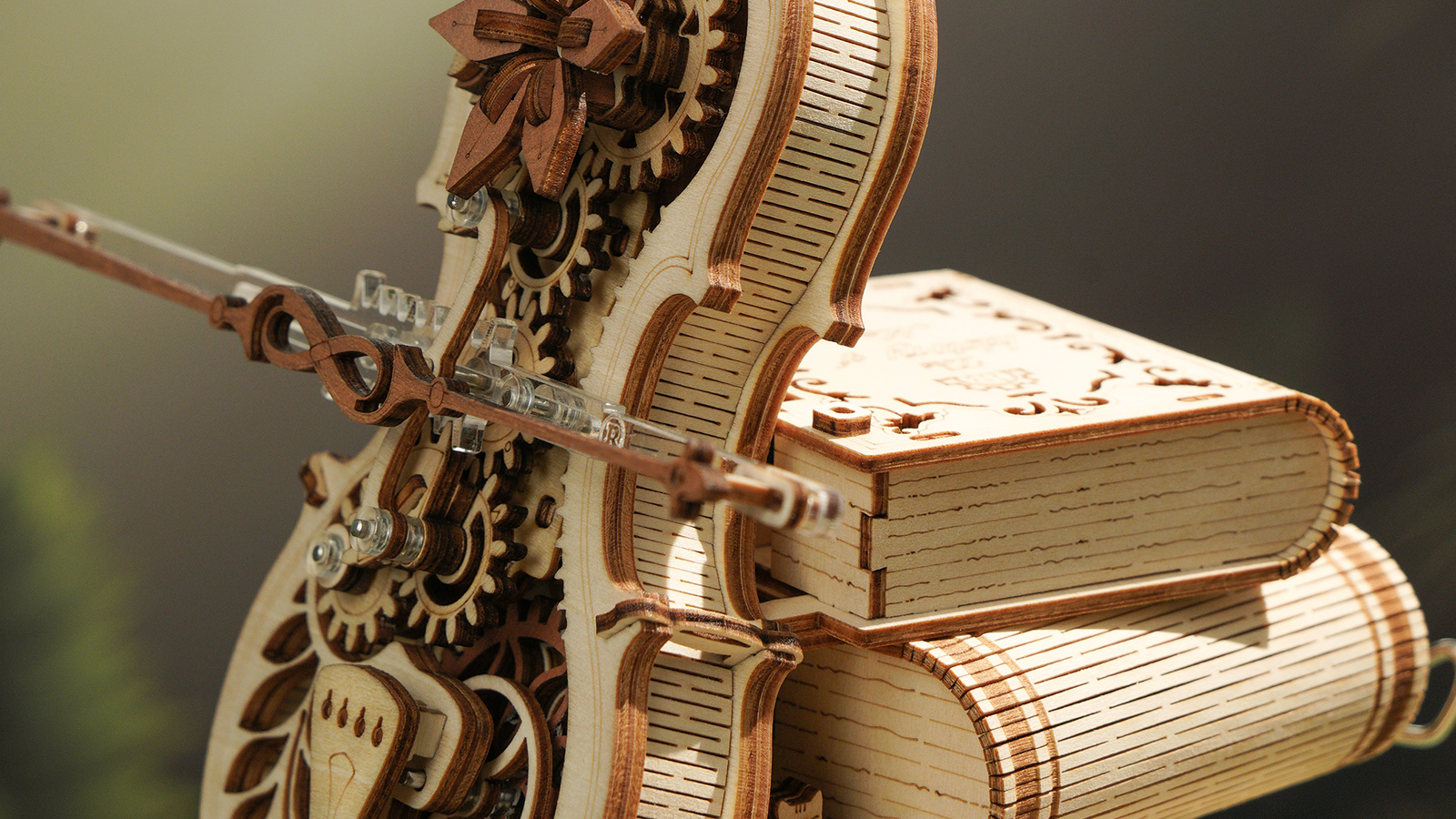 Wooden Puzzle AMK63 Magic Cello Mechanical Music Box 3D 7