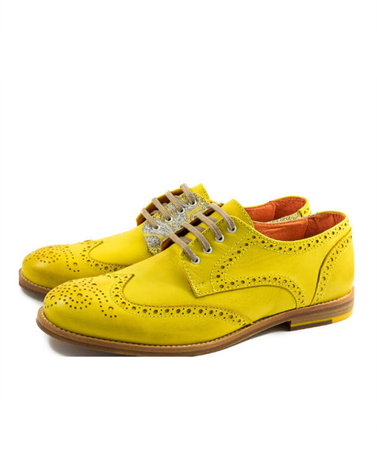 Retro Graphic Patchwork Strappy PU Leather Brogue Shoes