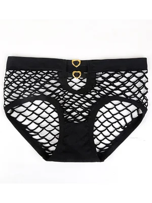 Mesh Cotton File Medium Waist Underwear