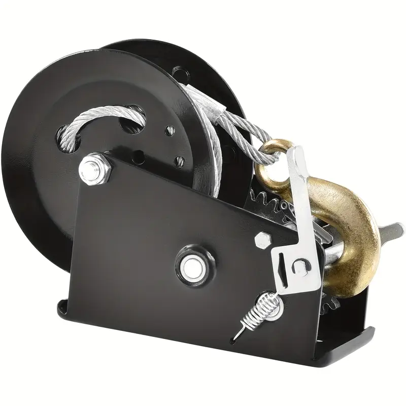  manual winch of pulling 3500 lbs boat with 33 ft steel wire cable two way ratchet ideal for trailer boat or towing details 1