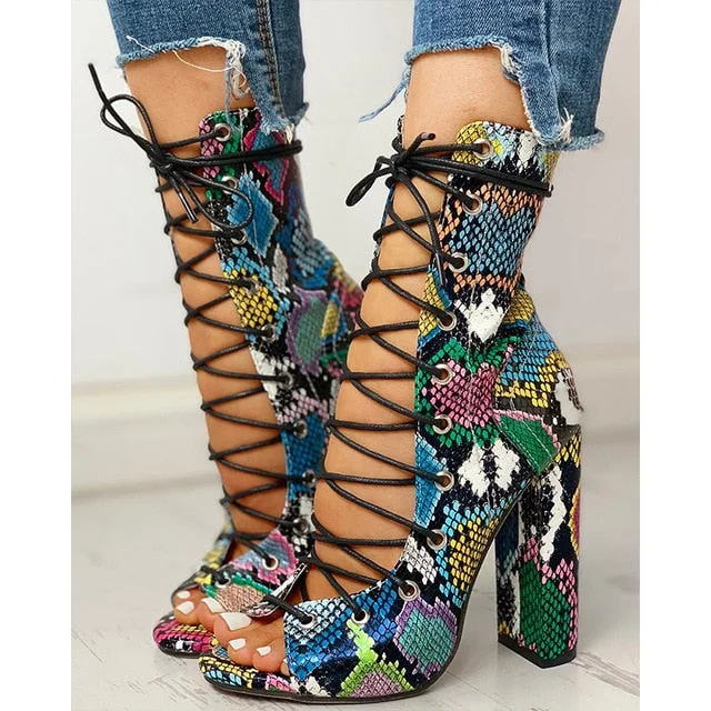 2020 SHENGY Nightclub Spring Serpentine High Heels Women Fashion High Heels 10cm Heels Platform Sandals Party Wedding Shoes