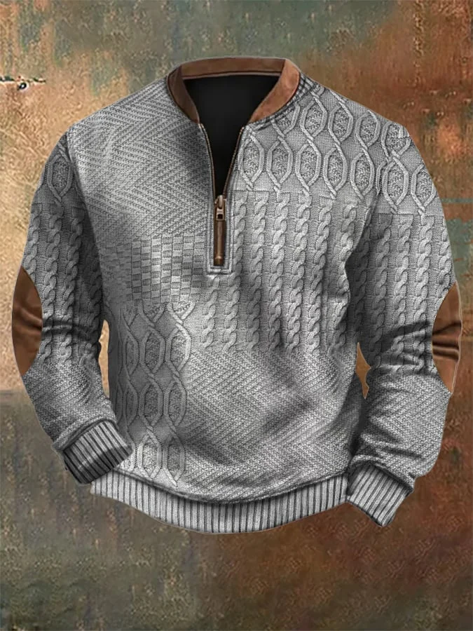 Vintage Sweatshirt met Zip-Up