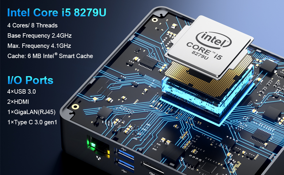 Intel Core i5 8279U Mini PC--NucBox 2 Pro