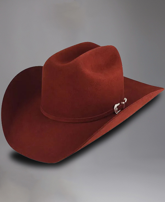 Fashion Solid Buckle Decor Pure Wool Cowboy Felt Hat