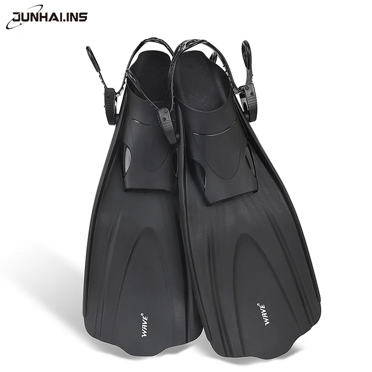New Adult Professional Diving Fins Short Adjustable Laces Swimming Fins TPR Comfortable Non-slip Snorkeling Fins Equipment