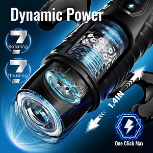 Male Masturbator 7 Thrusting & Rotating Modes With Handle & Phone Holder