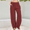 Gioiacombo&trade; Nuovi pantaloni casual larghi in cotone e lino da donna
